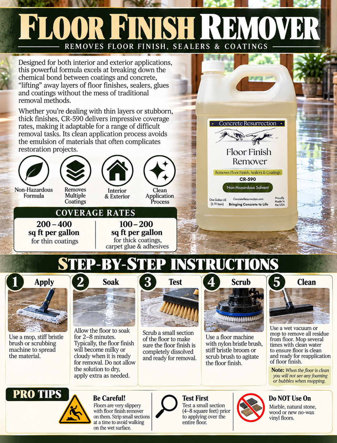 CR-521 Inside Floor Finish Remover