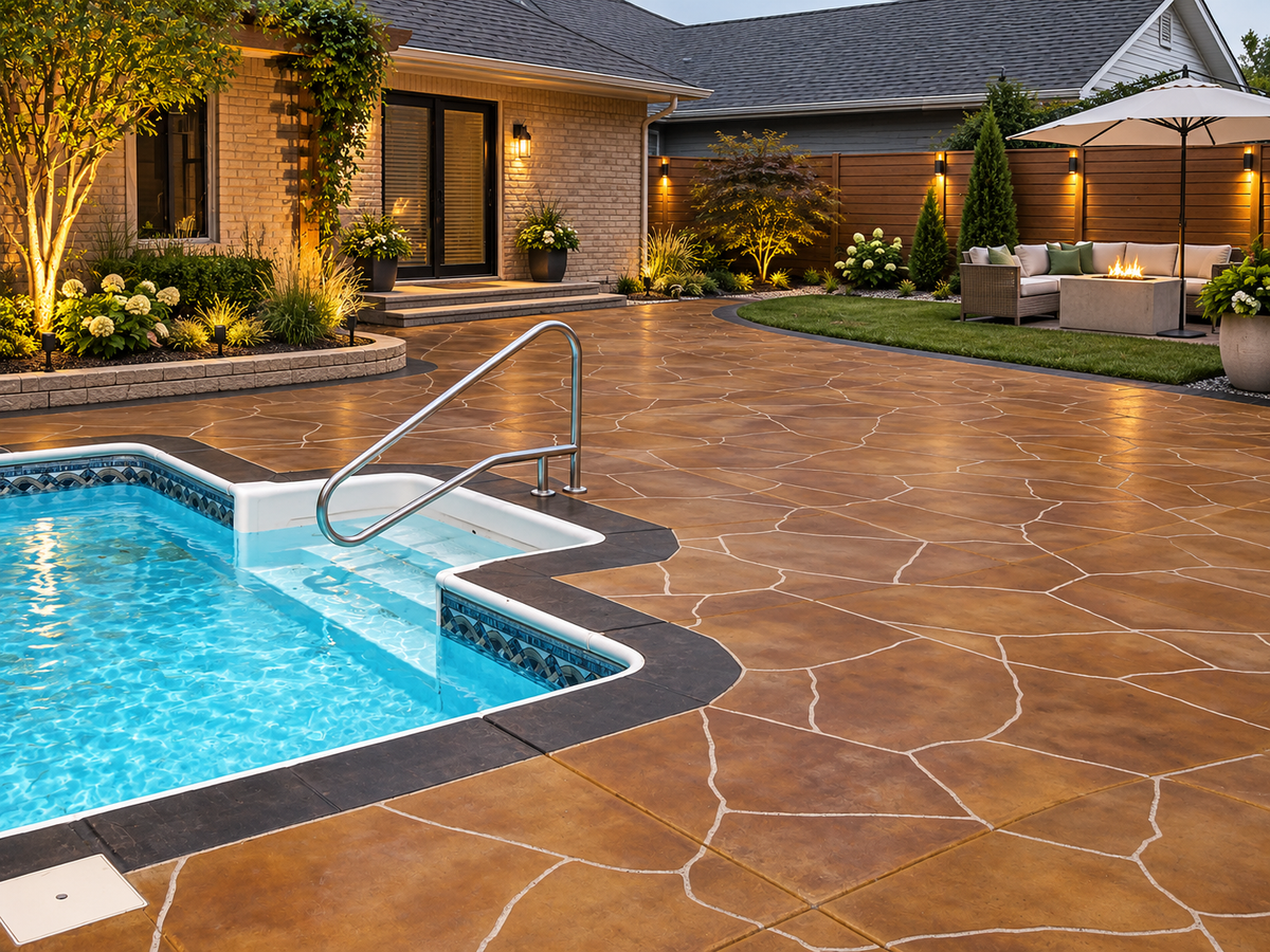 Concrete finished with RAC reactive acid stain