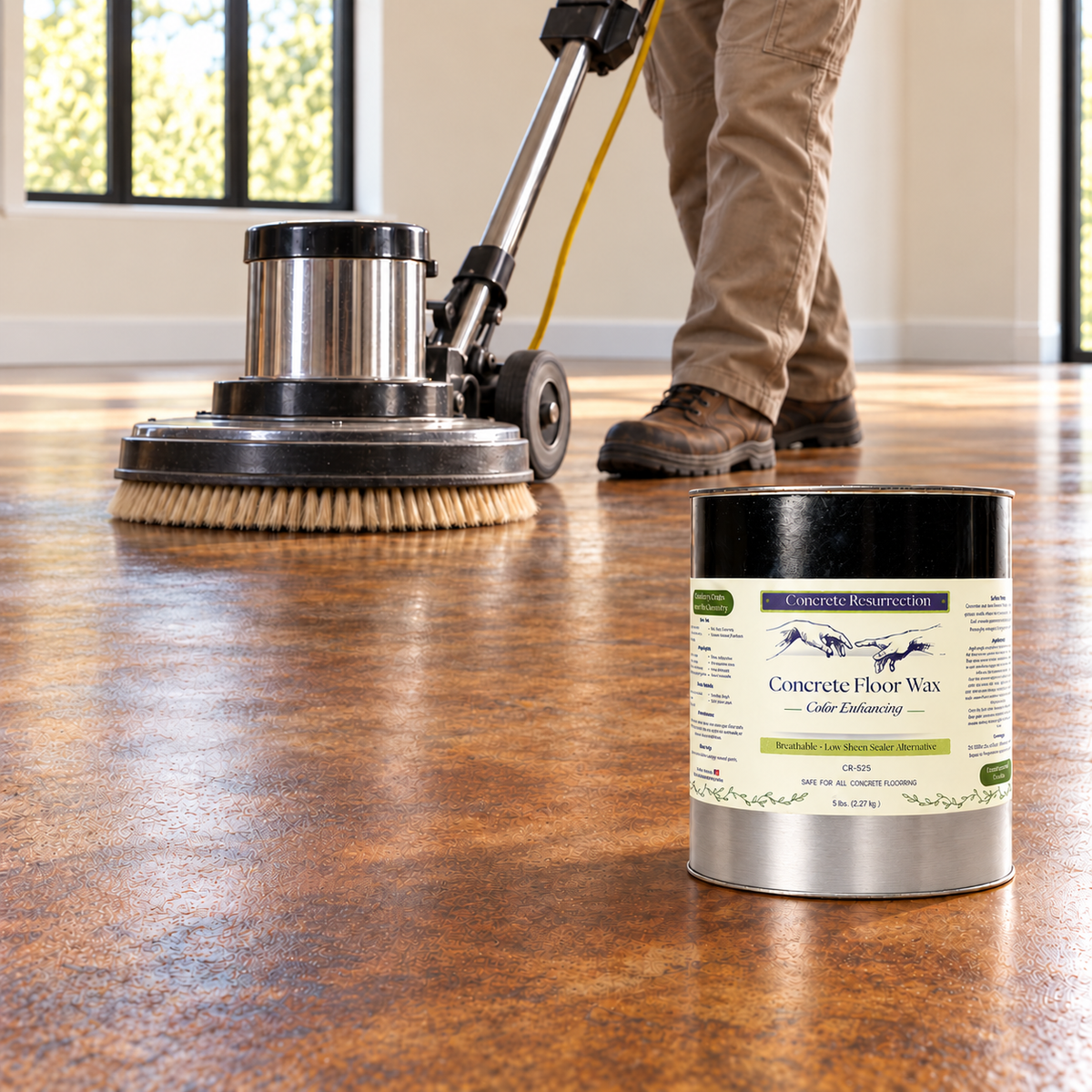 Color-Enhancing Concrete Paste Wax – 5 lb Low-Sheen Interior Floor Finish