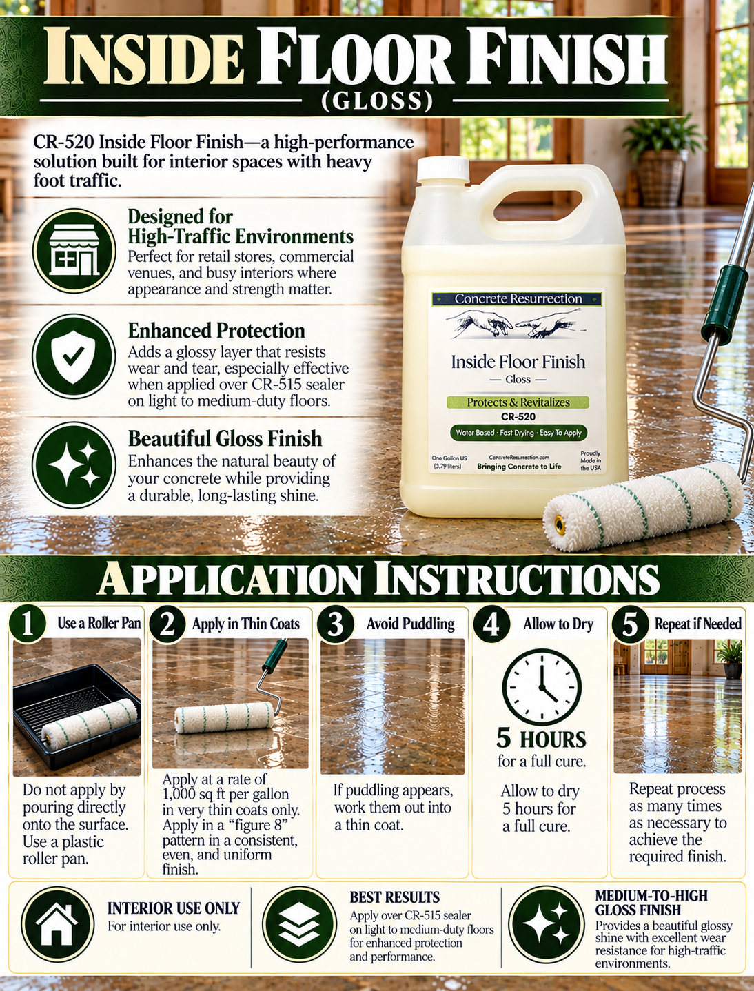 CR-520 Inside Floor Finish - Interior Floor Protector