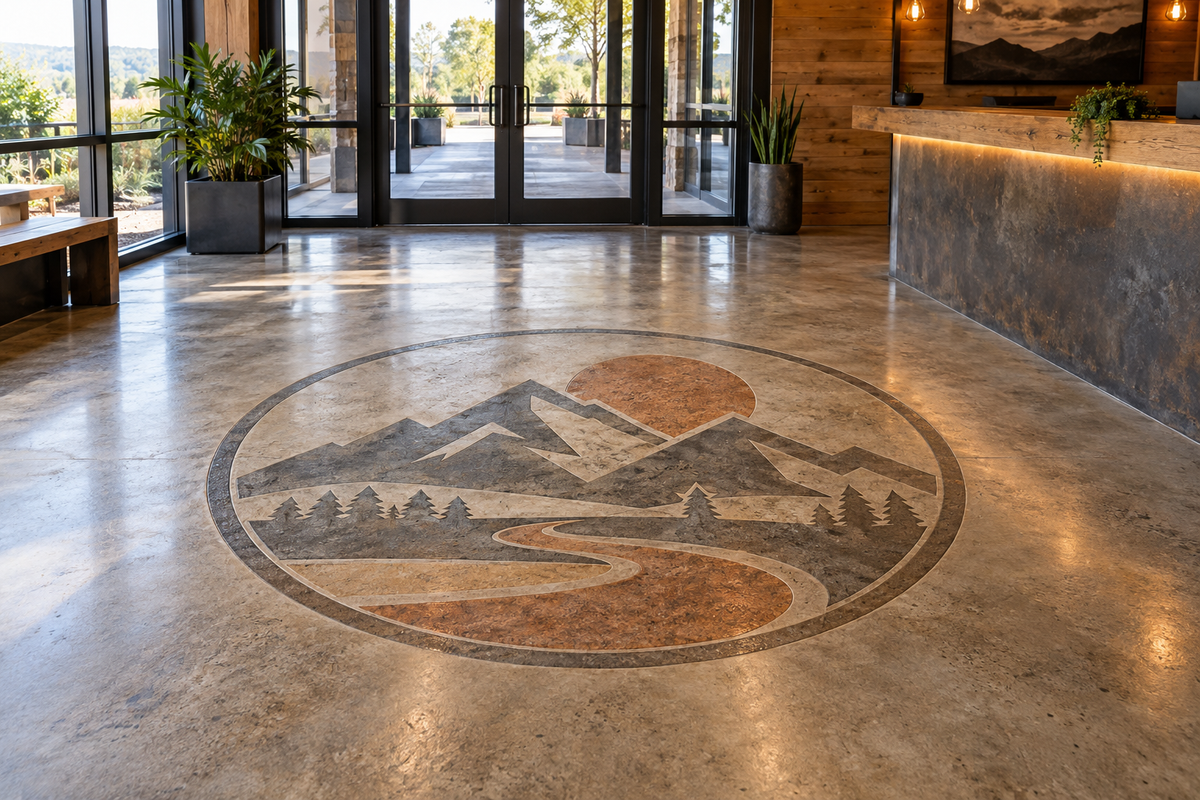 Interior stained concrete floor