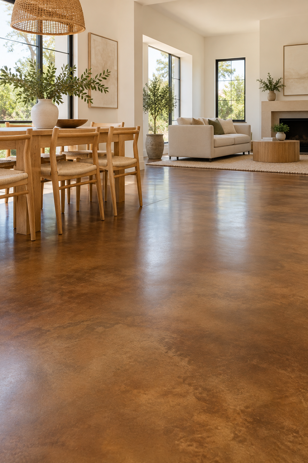 Sealed interior concrete floor