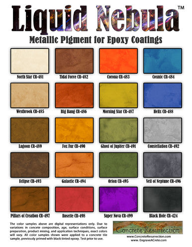 Liquid Nebula Metallic Epoxy Pigment for 3 Gallon KIt